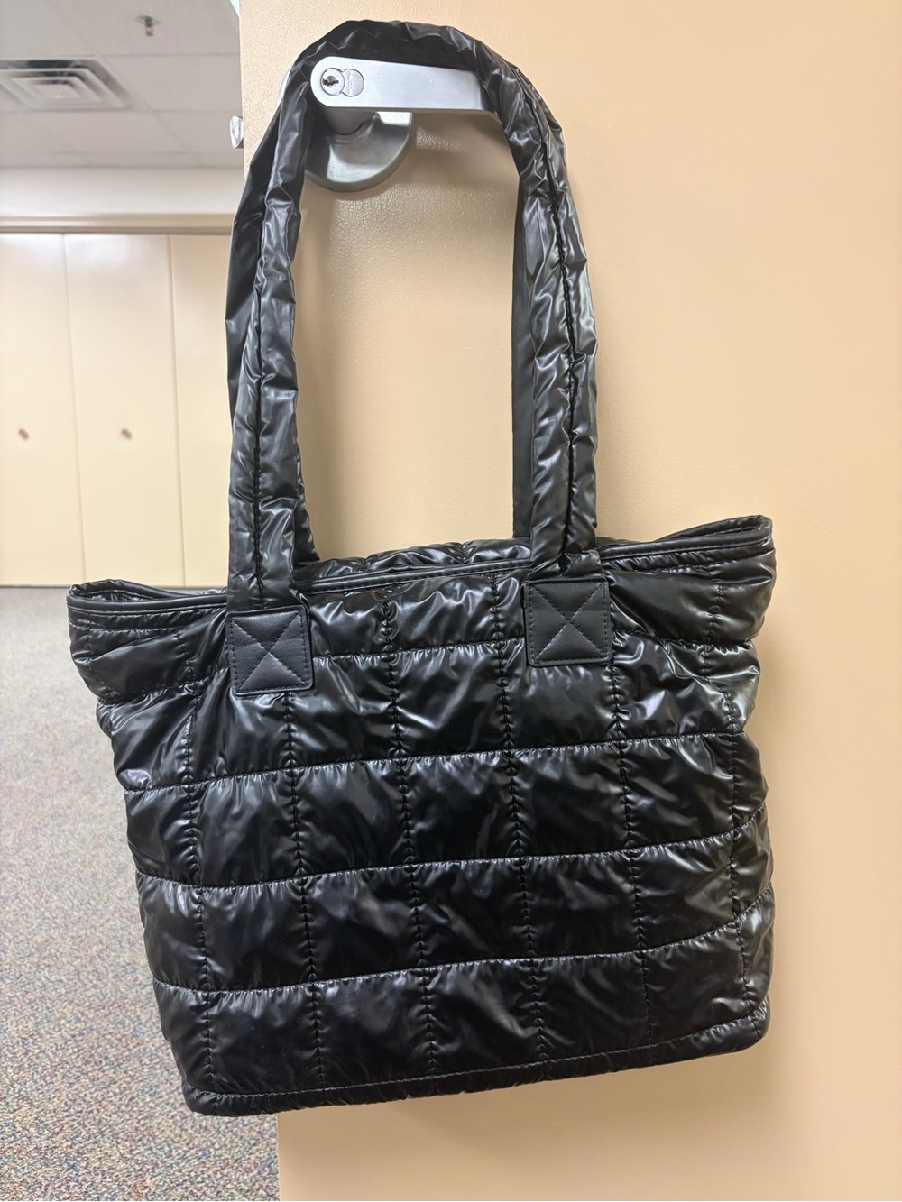Nollia Black Quilted Tote/Laptop Bag